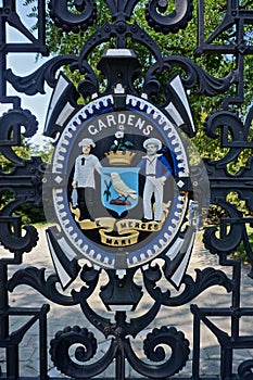 Halifax, Nova Scotia, Canada: Emblem on the wrought-iron main gate at the Halifax Public Gardens photo